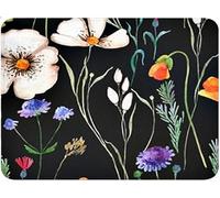 Mouse Mat, Small Mouse Pad Plant, Table Protector Desk Mat with Rubber Base, Easy Gliding, Portable, Mousepad for Laptop Computer PC, Office Gaming Accessories 270 x 210 x 3 mm Flowers (3) qw-526