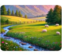 Mouse Mat, Small Mouse Pad Sheep, Table Protector Desk Mat with Anti-Slip Rubber Base Stitched Edge, Easy Gliding, Mousepad for Laptop Computer PC, Office Gaming Accessories 200x300x3mm Farm qw-473