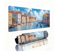 Mouse Mat Small Town xxl 700x300x3mm Desk Pad Lake Gaming Mouse Mat with Waterproof Surface Wear-Resistant, Durable, Non-Slip Rubber Base Improves Speed and Accuracy for Christmas Decorations W1-766