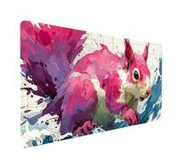Mouse Mat Squirrel Gaming Mousepad Large 36x20x0.12 In, Desk Mat for Wireless Mouse Keyboard Laptop, Waterproof Mousemat Abstract Stitched Edges Non-Slip Rubber Base for Office Gaming Desk model-7427