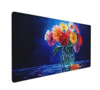 Mouse Mat Starry Sky Mouse Pad Flower Desk Mat Large 900 x 500 x 3mm Non-Slip Rubber Base, Waterproof Surface, Durable Materials, Stitched Edges Gaming Mousepad, Computer Office Desk Accessories D-902