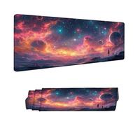 Mouse Mat Starry Sky Mouse Pad Large 120 x 40 cm XXL Mousepad with Stitched Edges and Non-Slip Rubber Base Keyboard Desk Pad, Improves Speed and Precision Gaming Mousemat Dream for Home Office H-11970
