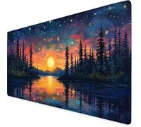 Mouse Mat Starry Sky Mouse Pad Tree Gaming Desk Mat Large 1000x500x3mm, Non-Slip Rubber Base, Waterproof Surface, Stitched Edges, Pretty Mousepad for Office and Home Laptop, Desk Accessories K7-303