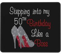 Mouse Mat Stepping Into My 50Th Birthday Like A Boss Desk Mat Durable Mousepads Square Mice Pad For Laptop Work Gaming M