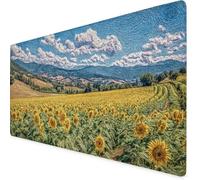 Mouse Mat Sunflower Mouse Pad Tree Gaming Desk Mat Large 800x400x3mm, Non-Slip Rubber Base, Waterproof Surface, Stitched Edges, Pretty Cute Mousepad for Office and Home Laptop, Desk Accessories K7-43