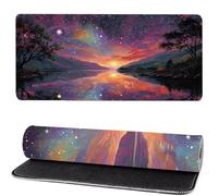 Mouse Mat Sunset 1200x600x3mm, Mouse Pad Large Starry Sky, Desk Accessories, Extra Large Size Improve Mobility Accuracy and Speed, Desk Pad with Non Slip Base and Stitched Edge Office/Gaming MM-740