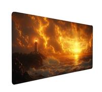 Mouse Mat Sunset Gaming Mousepad Large 32x12x0.12 Inches, Desk Mat for Wireless Mouse Keyboard Laptop, Waterproof Mousemat Sea View Stitched Edges Non-Slip Rubber Base for Office Gaming Desk model5404
