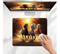 Mouse Mat Sunset Horse, Small Mouse Pad 29 x 24 cm, Ultra Thin Improves Speed and Accuracy, Non-Slip Rubber Base, with Stitched Edges, Wear-Resistant, Waterproof Mousepad for Office & Home j0j-359