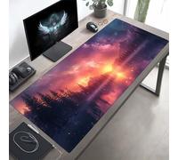 Mouse Mat Sunset Large Gaming Mouse Pad Yellow Stitched Edges, Mousepad Non Slip Rubber Base, Waterproof Soft Cloth, Computer Accessories for Office Decoration, Gifts 160 x 80cm PjY10680 3-L