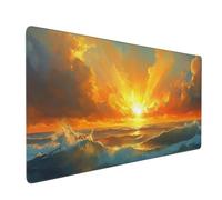 Mouse Mat Sunset Mouse Pad Cloud Desk Mat Large 500 x 250 x 3mm Non-Slip Rubber Base, Waterproof Surface, Durable Materials, Portable, Stitched Edges Gaming Mousepad, Computer Desk Accessories D-1001