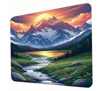 Mouse Mat, Sunset Mouse Pad, Washable Small Mousepad Mountain range (2) Mousemat with Non-Slip Base Gaming Mousepad Portable Office Desk Accessories for Laptop Working Gaming, 230 x 180 x 3mm J0-865