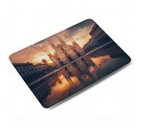 Mouse Mat, Sunset Mouse Pad, Washable Small Mousepads, 420x350x3mm, Mousemat with Non-Slip, Portable Desk Mat for Laptop Working Studying, Smooth Surface Desk Accessories, Waterproof, Building 0o-632