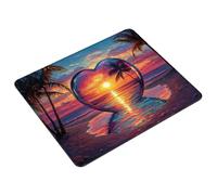 Mouse Mat Sunset Small Mouse Pad 30 x 25 cm Gaming Mousepad Ocean Waterproof Desk Mat with Stitched Edge, Desk Accessories Mousemat with Non-Slip Rubber Base for Office, Gaming, Home, Gifts S0-139