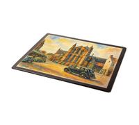 MOUSE MAT - The Abbey & Market Place, Hexham - Vintage Art Style