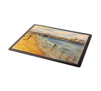 MOUSE MAT - The Beach & Pier, New Brighton - Vintage Art Style