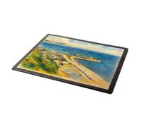 MOUSE MAT - The Cobb & the Coast, Lyme Regis - Vintage Art Style