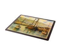 MOUSE MAT - The Harbour, Lyme Regis (b) - Vintage Art Style