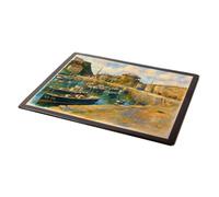 MOUSE MAT - The Harbour & Watch House, Mevagissey - Vintage Art Style