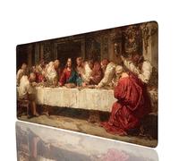 Mouse Mat The Last Supper Large Gaming Mouse Pad 36x16x0.12Inches, Desk Mat Large as Mousepad for Laptop Desktop Pc Gaming Keyboard Improve Accuracy and Speed, Landscape Mousemat Desk Decor Model-5732