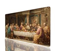 Mouse Mat The Last Supper Large Gaming Mouse Pad 56x24x 0.12in Desk Mat Large as Mousepad for Laptop Desktop Pc Gaming Keyboard Improve Accuracy and Speed, Landscape Mousemat for Desk Decor Model-5808