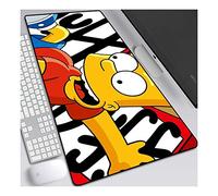 Mouse Mat The Simpsons Extended Gaming Mouse Pad, 800x300mm Mouse Mat Large Size 3mm Thick Waterproof Anime Mouse Mat Gaming Non-slip Rubber Base and Stitched Edge,for computer PC, A