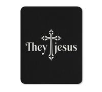 Mouse Mat They Jesus Cross Religious Stitched Edges Mouse Pad Comfortable Desk Pad For Laptop Computer Desk 25X30Cm