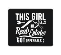 Mouse Mat This Girl Sells Real Estate Mice Pad Stitched Edge Mouse Pad Waterproof Desk Mat For Work Laptop Gaming L