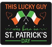 Mouse Mat This Is Lucky Guy Was Born On St Patrick'S Day Stitched Edges Mouse Pad Anti-Slip Rubber Base Mice Mat For Laptop Work Office 25X30Cm