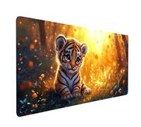 Mouse Mat Tiger Gaming Mousepad Large 900x400x3mm, Desk Mat for Wireless Mouse Keyboard Laptop, Waterproof Mousemat Animal Stitched Edges Non-Slip Rubber Base for Home Office Gaming Desk model-6086