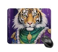 Mouse Mat Tiger The King Of Mardi And Gras Printed Stitched Edges Mousepad Durable Mouse Pad For Laptop Work Studying 25X30cm