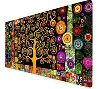 Mouse Mat Tree Mouse Pad Abstract Gaming Desk Mat Large 900x500x3mm, Non-Slip Rubber Base, Waterproof Surface, Stitched Edges, Pretty Cute Mousepad for Office and Home Laptop, Desk Accessories K7-129