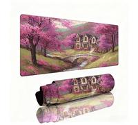 Mouse Mat Tree xxl 600x400x3mm Desk Pad House Gaming Mouse Mat with Stitched Edges Waterproof Surface Wear-Resistant, Non-Slip Rubber Base Improves Speed and Accuracy for Christmas Decorations W1-376