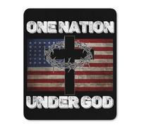 Mouse Mat Vintage One Nation Under God Flag Stitched Edges Mouse Pad Anti-Slip Rubber Base Desk Pad For Office Computer Laptop 25X30Cm