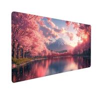 Mouse Mat Waterfall Gaming Mousepad Large 36 x 16 x 0.12 Inch, Desk Mat for Wireless Mouse Keyboard Laptop, Waterproof Mousemat Architecture Stitched Edges Non-Slip Rubber Base, Gifts model-1366