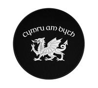Mouse Mat Welsh-Flag-Red-Dragon-Cymru-Am-Byth- Mousemat Non-Slip Rubber Base Mouse Pad With Stitched Edges Desk Mat For Computer Work Home 20X20 Cm