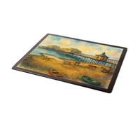 MOUSE MAT - West Pier from the Beach, Brighton - Vintage Art Style