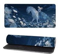 Mouse Mat White 1200x600x3mm, Mouse Pad Large Horse, Desk Accessories, Extra Large Size Improve Mobility Accuracy and Speed, Desk Pad with Non Slip Base and Stitched Edge for Office/Gaming MM-392