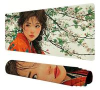 Mouse Mat White Large Gaming Mouse Pad 24x12x0.12inch Mousepad Girl Desk Mat Extended Waterproof con Non-Slip Rubber Base Precision and Speed Desk Accessories for Office Gaming, Gift for Women J1-346