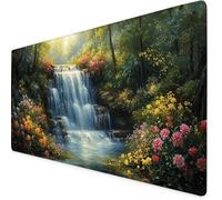 Mouse Mat White Mouse Pad Fall Gaming Desk Mat Large 800x400x3mm, Non-Slip Rubber Base, Waterproof Surface, Stitched Edges, Pretty Mousepad for Office and Home Laptop, Desk Accessories For Women K7-39