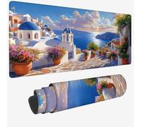 Mouse Mat White Mouse Pad Large 55.1x23.6x0.12 XXL Waterproof Desk Matt with Stitched Edges and Non-Slip Rubber Base, Extended Gaming Mousemat Small Island Keyboard Mat, Gaming Office Desk Decor W-794