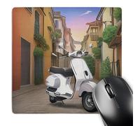 Mouse Mat White Scooter In The Town Street Comfortable Gaming Mousepad Anti-Slip Rubber Base Mouse Pad For Work Pc Home 25X30Cm