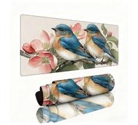 Mouse Mat White xxl 700x300x3mm Desk Pad Bird Gaming Mouse Mat with Stitched Edges Waterproof Surface Wear-Resistant, Non-Slip Rubber Base Improves Speed and Accuracy for Christmas Decorations W1-494