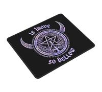 Mouse Mat Wiccan Pagan Witch Tripple Moon Pentagram Table Mat Stitched Edges Decor Computer Mouse Mat, For Office, Computer, Laptop, Travel, 25x30cm
