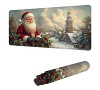 Mouse Mat Winter Mouse Pad Large 1400x600x3 mm XXL Mousepad with Stitched Edges and Non-Slip Rubber Base, Improves Speed and Precision Gaming Mousemat Santa Claus for Home Office Decor Gifts H-2186