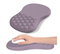 Mouse Mat with Wrist Rest, Ergonomic Mouse Mat to Relieve Pain in the Carpal Tunnel, Memory Foam with Non-Slip Rubber Base, Office Mat for Computer, Laptop, Desktop (Purple)