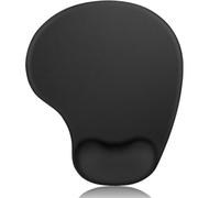 Mouse Mat with Wrist Rest Support, Ergonomic Gel Mouse Pad, Anti-Slip Comfort - Washable Mice Pad mat for Computer, office, PC, gaming and Laptop, Suitable for Laser and Optical Mouse. (Black)