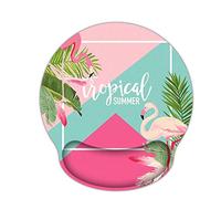 Mouse Mat with Wrist Rest Support,Ergonomic Mouse Pads for Computers,Laptop,Non-Slip Rubber Base Memory Foam Wrist Rest MousePad Lightweight for Home,Office,Gaming,Easy Typing & Pain Relief Flamingo