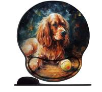 Mouse Mat with Wrist Rest Support Silicone Comfort Gel Gaming Mouse pad Cocker Spaniel and a Baseball (2) Ergonomic Mouse Pads for Computers Laptop for Home Office Gaming Pain Relief