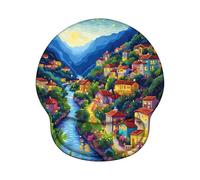 Mouse Mat with Wrist Support, Ergonomic Mouse Pad Wrist Support and Non-Slip PU Base, Durable, Washable, Gaming Mat for PC Laptop Computer Optical and Laser Mice - City Z-O40