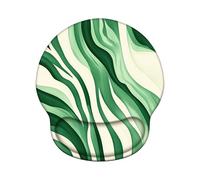 Mouse Mat with Wrist Support, Ergonomic Mouse Pad Wrist Support and Non-Slip PU Base, Durable, Washable, Gaming Mat for PC Laptop Computer Optical and Laser Mice - Green Z-O206
